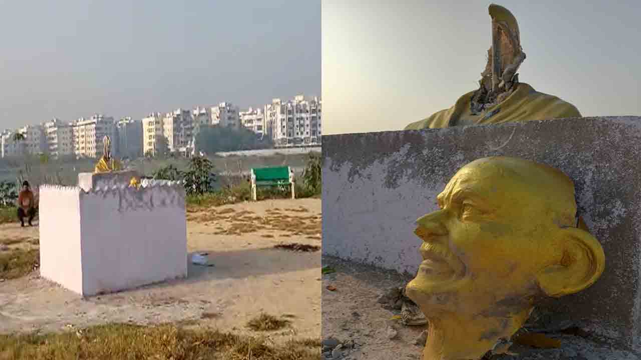 Hyderabad: నిజాంపేటలో గాంధీ విగ్రహాన్ని ధ్వంసం చేసిన దుండగులు Hyderabad: నిజాంపేటలో గాంధీ విగ్రహాన్ని ధ్వంసం చేసిన దుండగులు