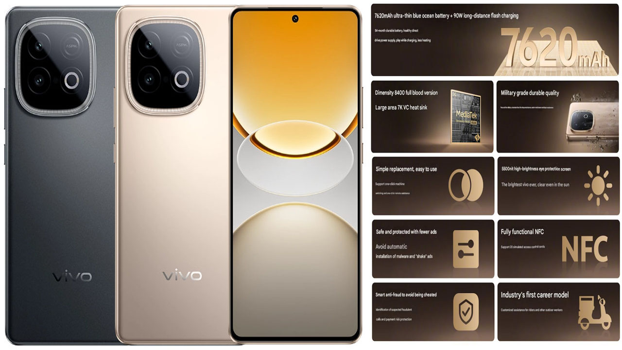 Vivo Y300 GT: 6.78 అంగుళాల AMOLED డిస్ప్లే, 7620mAh బ్యాటరీ, మిలిటరీ గ్రేడ్ తో వివో Y300 GT గ్లోబల్ లాంచ్ Vivo Y300 GT: 6.78 అంగుళాల AMOLED డిస్ప్లే, 7620mAh బ్యాటరీ, మిలిటరీ గ్రేడ్ తో వివో Y300 GT గ్లోబల్ లాంచ్
