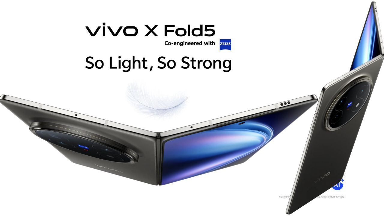 VIVO X Fold 5: 50MP త్రిపుల్ కెమెరా సెటప్, డ్యూయల్ డిస్ప్లే, హైఎండ్ డిజైన్ తో వచ్చేసిన వివో ఫోల్డబుల్ స్మార్ట్ఫోన్..! VIVO X Fold 5: 50MP త్రిపుల్ కెమెరా సెటప్, డ్యూయల్ డిస్ప్లే, హైఎండ్ డిజైన్ తో వచ్చేసిన వివో ఫోల్డబుల్ స్మార్ట్ఫోన్..!